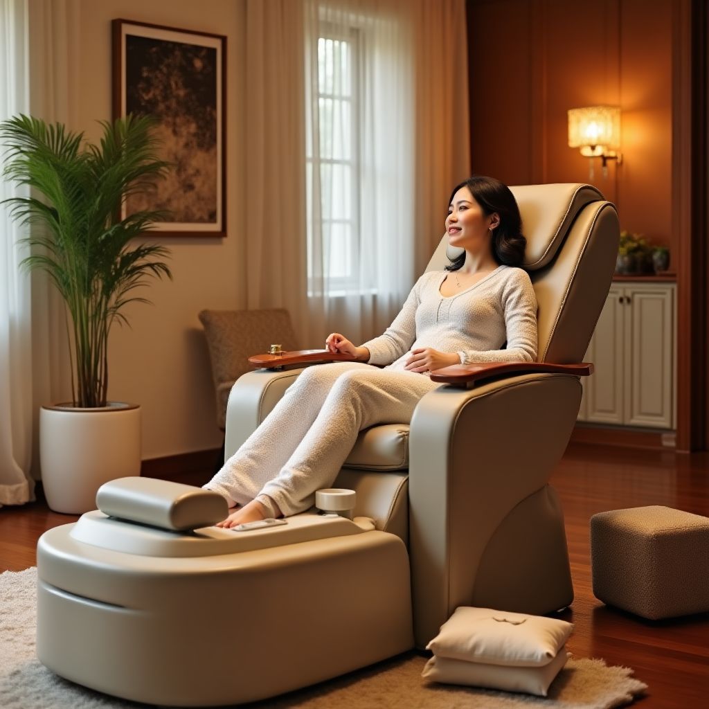 Relaxing spa pedicure treatment in progress