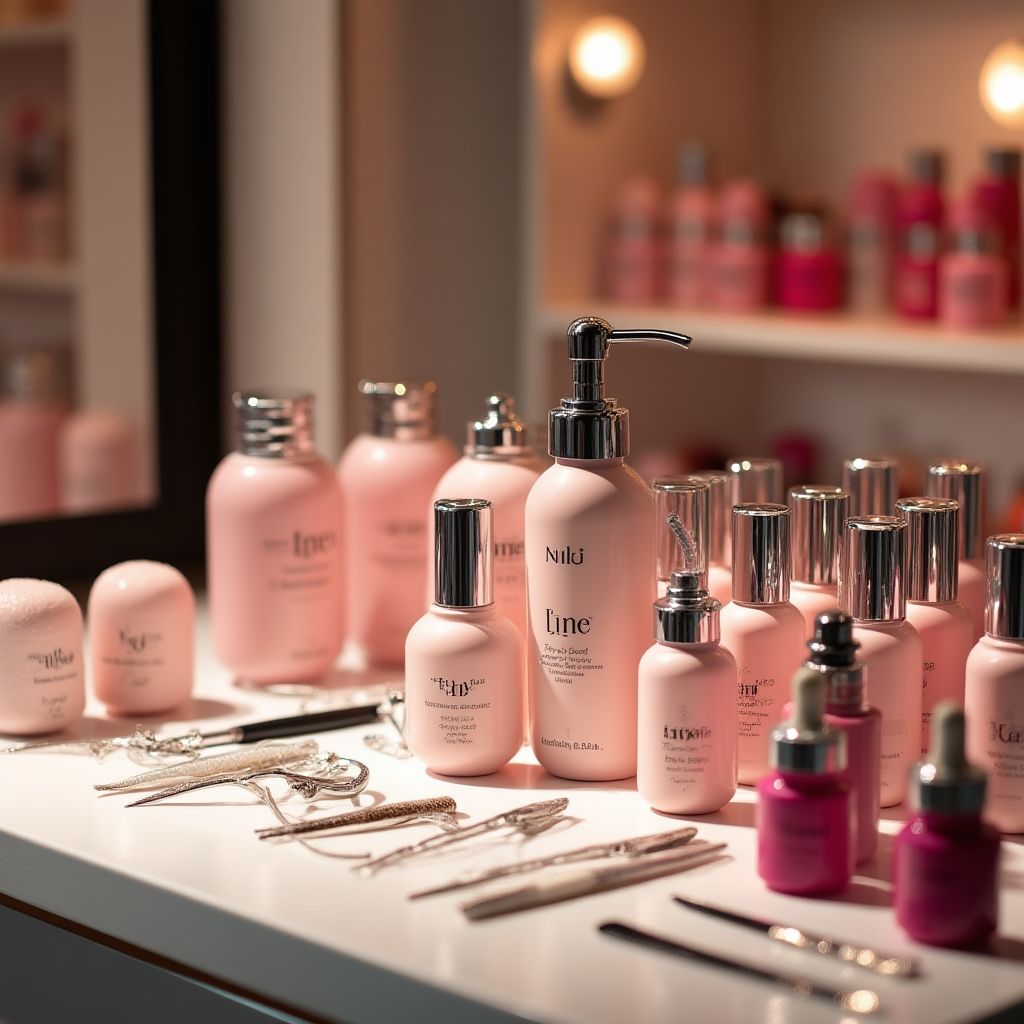 Premium nail care products and tools display