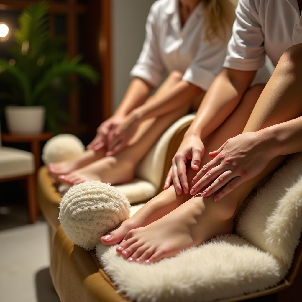 Relaxing luxury pedicure spa treatment